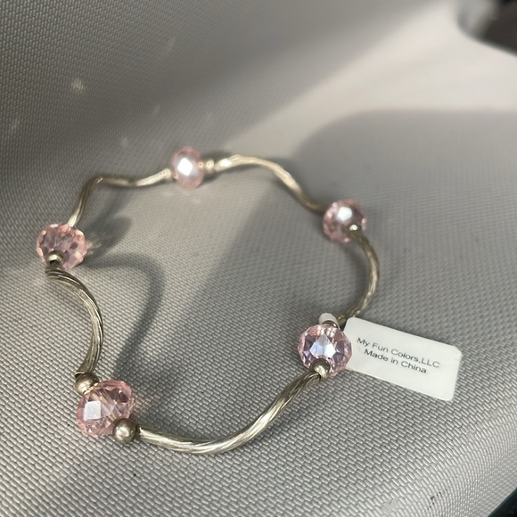 Bracelet stretch silver tone - Picture 2 of 3